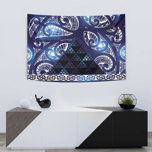 Matariki New Zealand Tapestry NZ Niho Taniwha Maori New Year Blue Galaxy