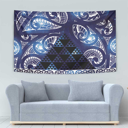 Matariki New Zealand Tapestry NZ Niho Taniwha Maori New Year Blue Galaxy