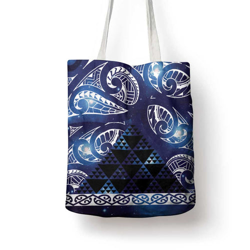 Matariki New Zealand Tote Bag NZ Niho Taniwha Maori New Year Blue Galaxy