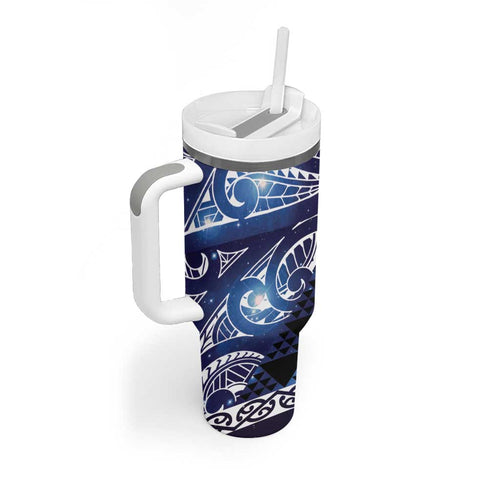 Matariki New Zealand Tumbler With Handle NZ Niho Taniwha Maori New Year Blue Galaxy