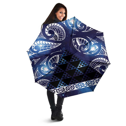 Matariki New Zealand Umbrella NZ Niho Taniwha Maori New Year Blue Galaxy