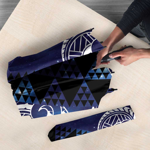 Matariki New Zealand Umbrella NZ Niho Taniwha Maori New Year Blue Galaxy
