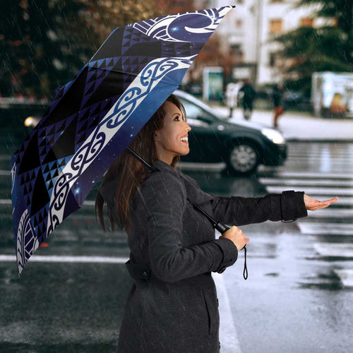 Matariki New Zealand Umbrella NZ Niho Taniwha Maori New Year Blue Galaxy