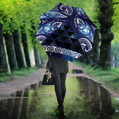 Matariki New Zealand Umbrella NZ Niho Taniwha Maori New Year Blue Galaxy