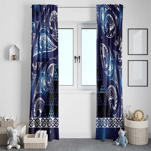 Matariki New Zealand Window Curtain NZ Niho Taniwha Maori New Year Blue Galaxy