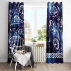 Matariki New Zealand Window Curtain NZ Niho Taniwha Maori New Year Blue Galaxy