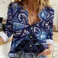Matariki New Zealand Women Casual Shirt NZ Niho Taniwha Maori New Year Blue Galaxy