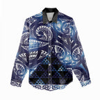 Matariki New Zealand Women Casual Shirt NZ Niho Taniwha Maori New Year Blue Galaxy