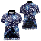 Matariki New Zealand Women Polo Shirt NZ Niho Taniwha Maori New Year Blue Galaxy