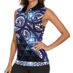 Matariki New Zealand Women Sleeveless Polo Shirt NZ Niho Taniwha Maori New Year Blue Galaxy
