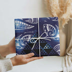 Matariki New Zealand Wrapping Paper NZ Niho Taniwha Maori New Year Blue Galaxy