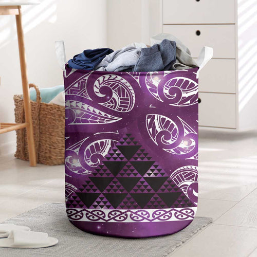 Matariki New Zealand Laundry Basket NZ Niho Taniwha Maori New Year Purple Galaxy