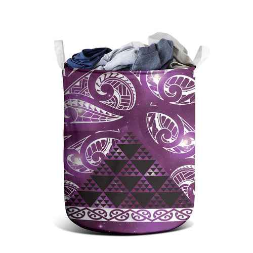 Matariki New Zealand Laundry Basket NZ Niho Taniwha Maori New Year Purple Galaxy