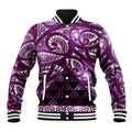 Matariki New Zealand Baseball Jacket NZ Niho Taniwha Maori New Year Purple Galaxy