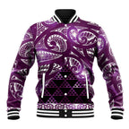 Matariki New Zealand Baseball Jacket NZ Niho Taniwha Maori New Year Purple Galaxy
