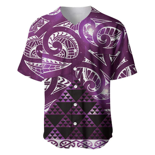 Matariki New Zealand Baseball Jersey NZ Niho Taniwha Maori New Year Purple Galaxy