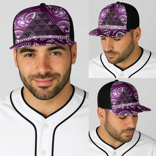 Matariki New Zealand Baseball Net Cap NZ Niho Taniwha Maori New Year Purple Galaxy