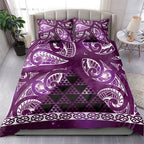 Matariki New Zealand Bedding Set NZ Niho Taniwha Maori New Year Purple Galaxy
