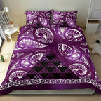 Matariki New Zealand Bedding Set NZ Niho Taniwha Maori New Year Purple Galaxy