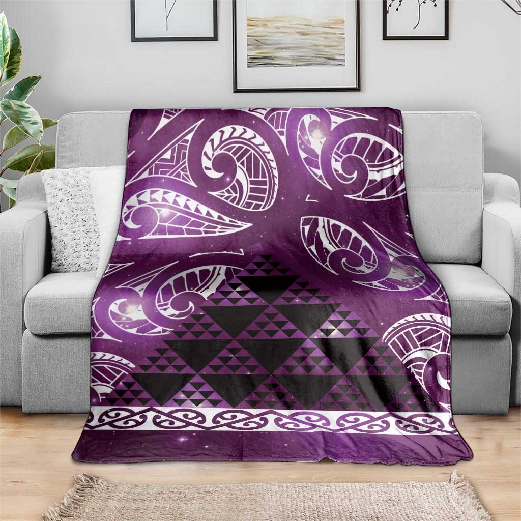Matariki New Zealand Blanket NZ Niho Taniwha Maori New Year Purple Galaxy