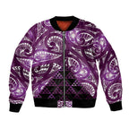 Matariki New Zealand Bomber Jacket NZ Niho Taniwha Maori New Year Purple Galaxy