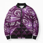 Matariki New Zealand Bomber Puffer Jacket NZ Niho Taniwha Maori New Year Purple Galaxy
