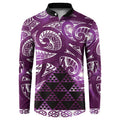 Matariki New Zealand Button Sweatshirt NZ Niho Taniwha Maori New Year Purple Galaxy