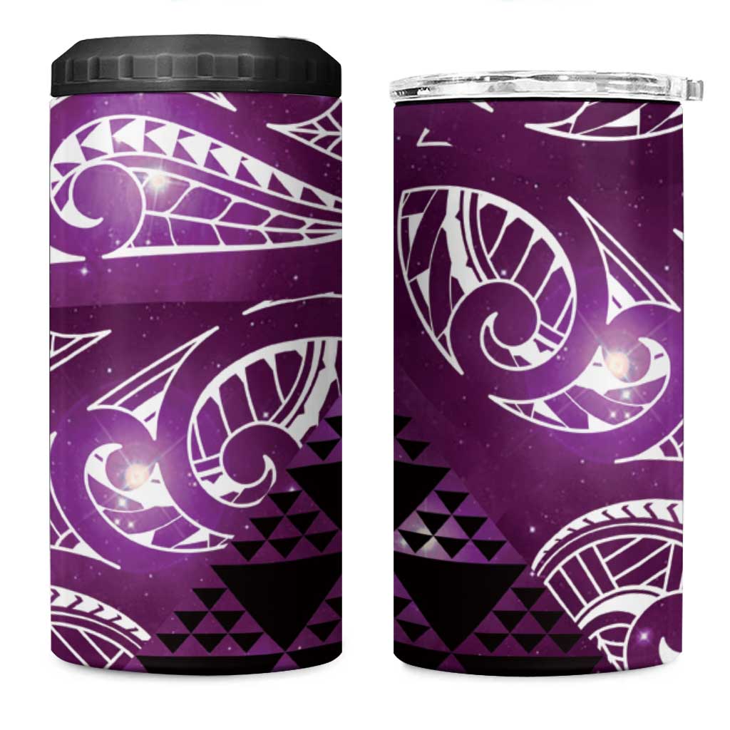 Matariki New Zealand 4 in 1 Can Cooler Tumbler NZ Niho Taniwha Maori New Year Purple Galaxy