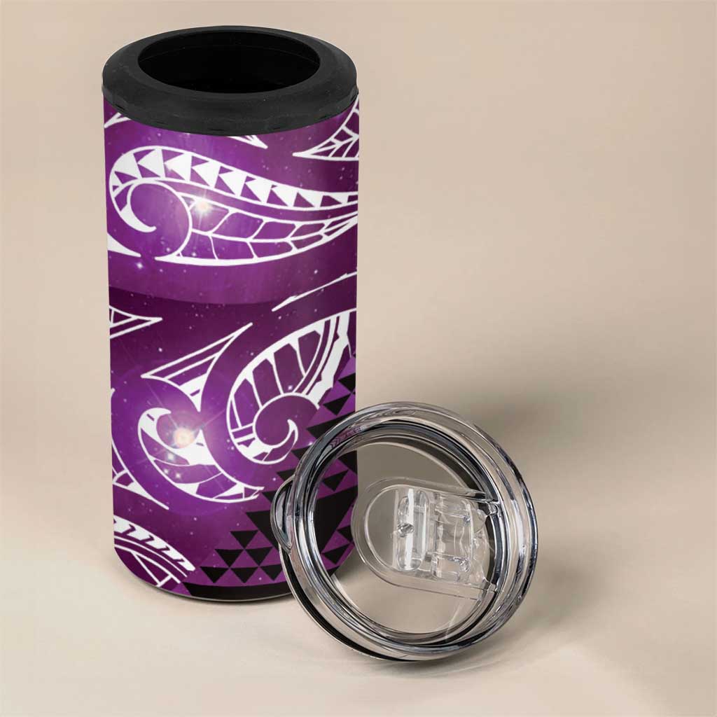 Matariki New Zealand 4 in 1 Can Cooler Tumbler NZ Niho Taniwha Maori New Year Purple Galaxy