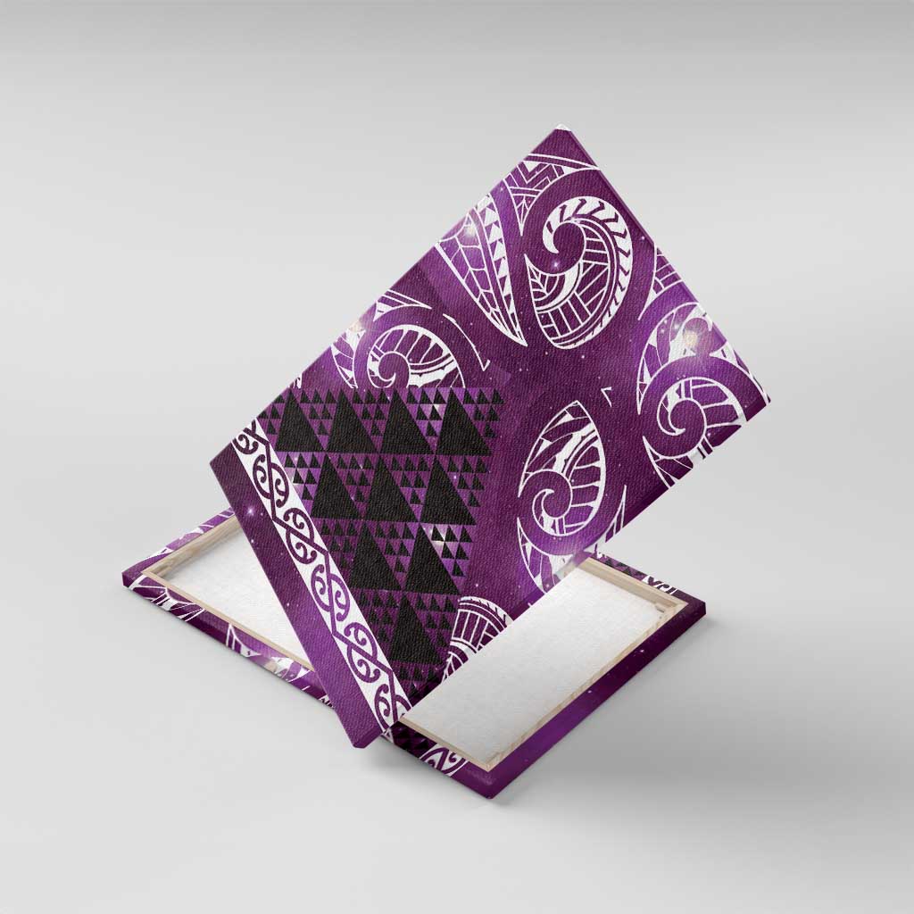 Matariki New Zealand Canvas Wall Art NZ Niho Taniwha Maori New Year Purple Galaxy