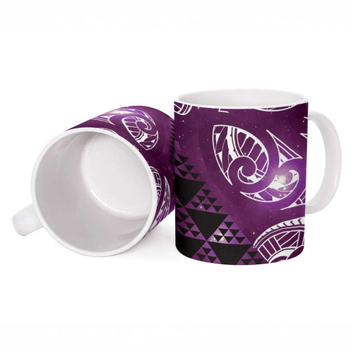 Matariki New Zealand Ceramic Mug NZ Niho Taniwha Maori New Year Purple Galaxy