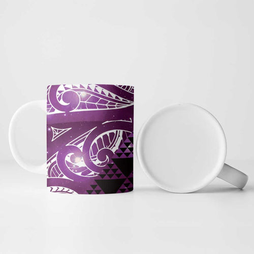 Matariki New Zealand Ceramic Mug NZ Niho Taniwha Maori New Year Purple Galaxy