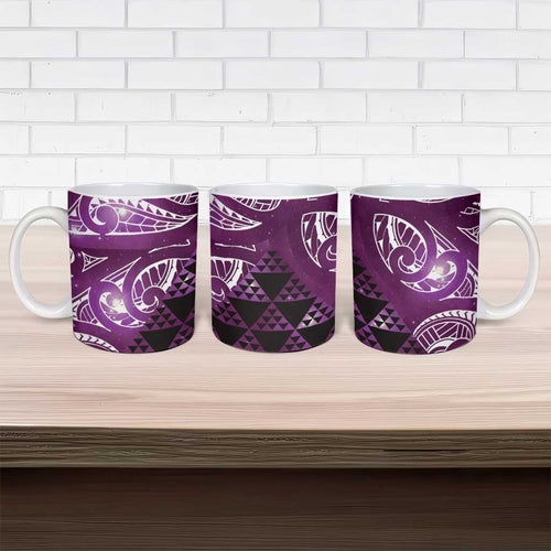Matariki New Zealand Ceramic Mug NZ Niho Taniwha Maori New Year Purple Galaxy