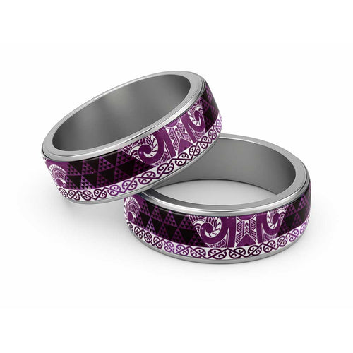 Matariki New Zealand Classic Ring NZ Niho Taniwha Maori New Year Purple Galaxy