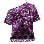 Matariki New Zealand Cross Shoulder Shirt NZ Niho Taniwha Maori New Year Purple Galaxy