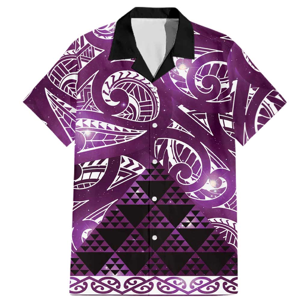 Matariki New Zealand Family Matching Mermaid Dress and Hawaiian Shirt NZ Niho Taniwha Maori New Year Purple Galaxy