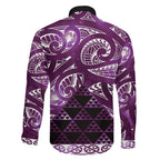 Matariki New Zealand Family Matching Summer Maxi Dress and Hawaiian Shirt NZ Niho Taniwha Maori New Year Purple Galaxy