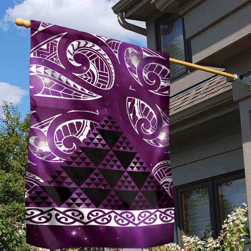 Matariki New Zealand Garden Flag NZ Niho Taniwha Maori New Year Purple Galaxy