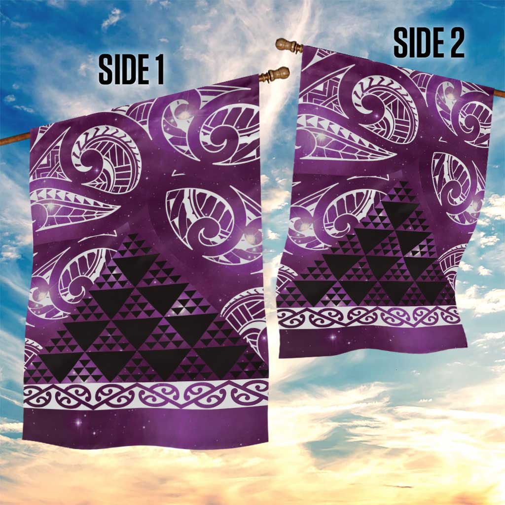 Matariki New Zealand Garden Flag NZ Niho Taniwha Maori New Year Purple Galaxy