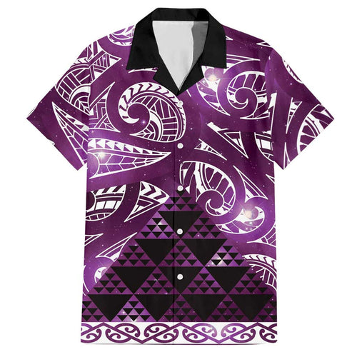 Matariki New Zealand Hawaiian Shirt NZ Niho Taniwha Maori New Year Purple Galaxy