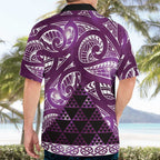 Matariki New Zealand Hawaiian Shirt NZ Niho Taniwha Maori New Year Purple Galaxy