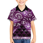 Matariki New Zealand Hawaiian Shirt NZ Niho Taniwha Maori New Year Purple Galaxy