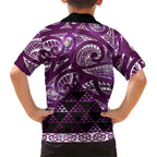 Matariki New Zealand Hawaiian Shirt NZ Niho Taniwha Maori New Year Purple Galaxy