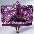 Matariki New Zealand Hooded Blanket NZ Niho Taniwha Maori New Year Purple Galaxy