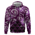Matariki New Zealand Hoodie NZ Niho Taniwha Maori New Year Purple Galaxy