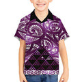 Matariki New Zealand Kid Hawaiian Shirt NZ Niho Taniwha Maori New Year Purple Galaxy