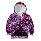 Matariki New Zealand Kid Hoodie NZ Niho Taniwha Maori New Year Purple Galaxy