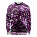 Matariki New Zealand Long Sleeve Shirt NZ Niho Taniwha Maori New Year Purple Galaxy
