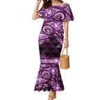 Matariki New Zealand Mermaid Dress NZ Niho Taniwha Maori New Year Purple Galaxy