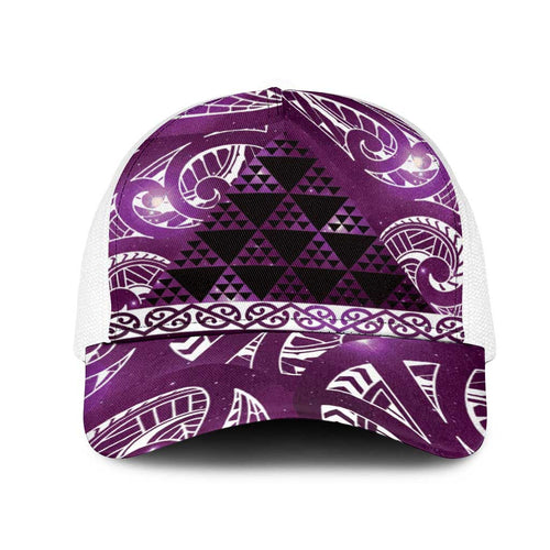 Matariki New Zealand Mesh Trucker Cap NZ Niho Taniwha Maori New Year Purple Galaxy